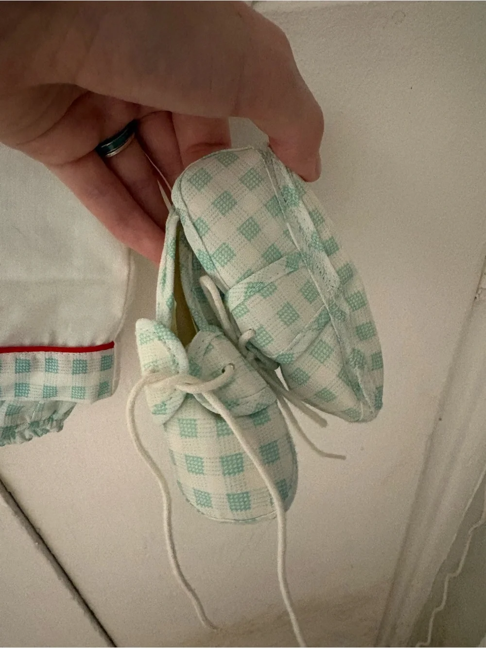 Playtogs Vintage Baby Boys' Blue & White Train Set w/ Booties